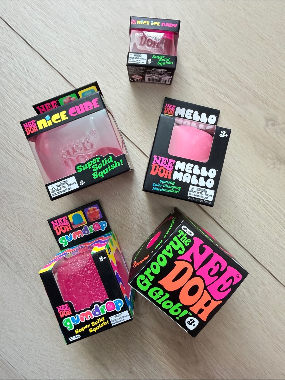 Brand New/Authentic NeeDoh Pink Squishy Toy Set - Assorted Pink Bundle